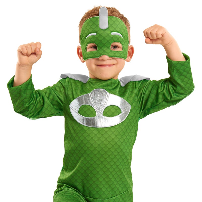 PJMASKS طقم تنكر جيكو من PJ Masks مع قناع ناعم، مقاس 4-6X، أزياء لعب الأطفال، أخضر، ألعاب للأطفال من عمر 3 سنوات فما فوق من Just Play - Image 2